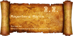 Mayerberg Márta névjegykártya